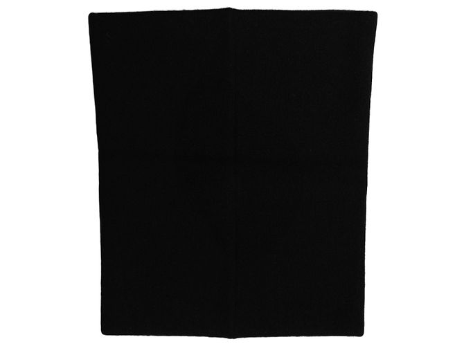 Dolce & Gabbana Sciarpa tour de cou in cashmere nero con placca logo - vista 3