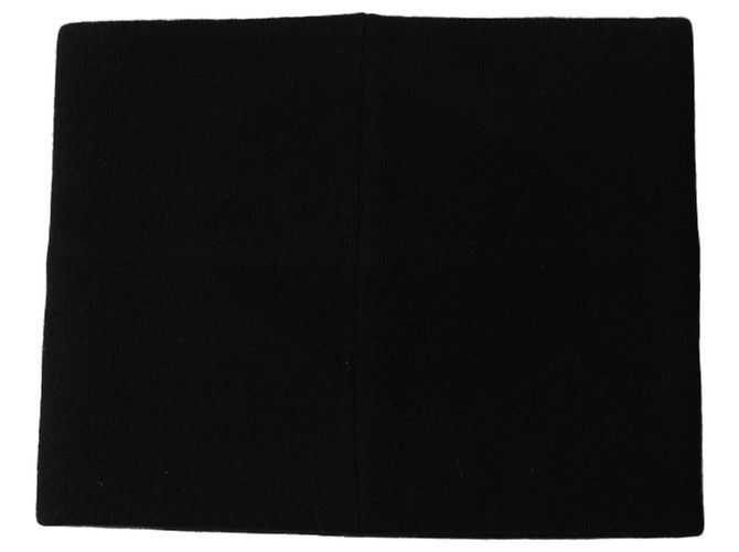 Dolce & Gabbana Sciarpa tour de cou in cashmere nero con placca logo - vista 2
