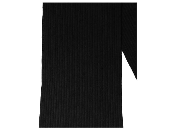Dolce & Gabbana Sciarpa scialle in maglia di lana nera da uomo - vista 3