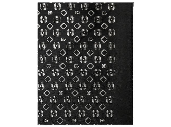 Dolce & Gabbana Black White Patterned Pocket Square Scarf - view 2