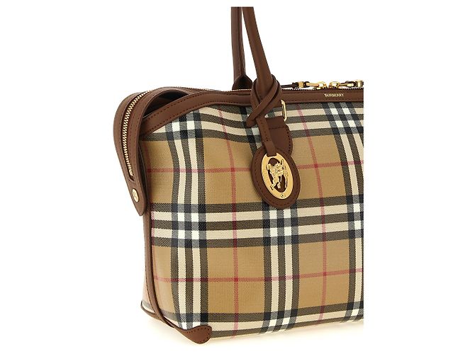 Burberry Borsa tote in cotone beige - vista 3