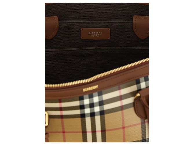 Burberry Borsa tote in cotone beige - vista 4