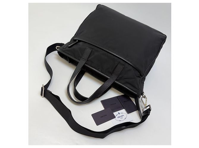 Prada Borsa a spalla Tote Saffiano (Black, Unisex) - vista 14