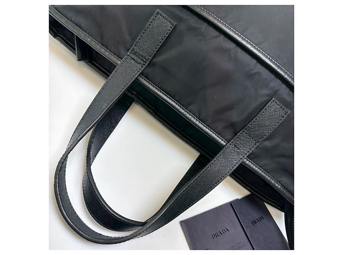 Prada Borsa a spalla Tote Saffiano (Black, Unisex) - vista 15