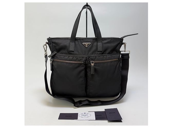 Prada Borsa a spalla Tote Saffiano (Black, Unisex) - vista 2