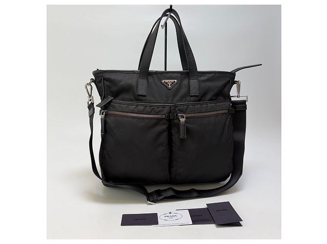 Prada Borsa a spalla Tote Saffiano (Black, Unisex) - vista 4