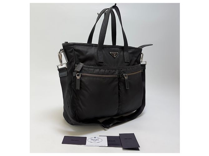 Prada Borsa a spalla Tote Saffiano (Black, Unisex) - vista 5