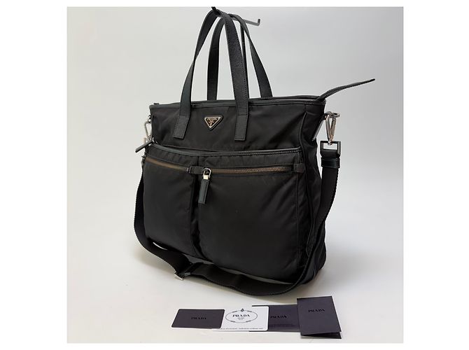 Prada Borsa a spalla Tote Saffiano (Black, Unisex) - vista 6