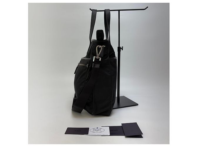 Prada Borsa a spalla Tote Saffiano (Black, Unisex) - vista 7