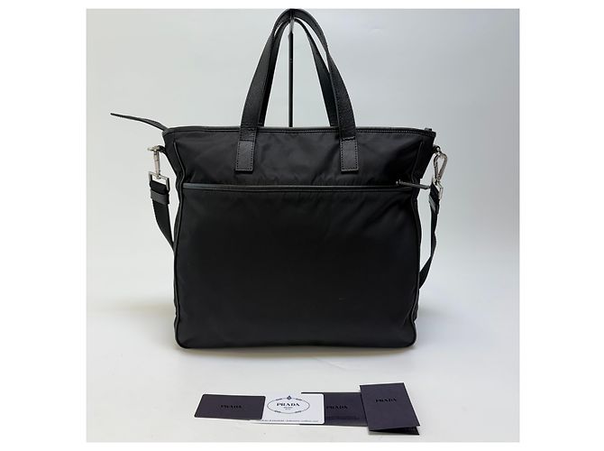 Prada Borsa a spalla Tote Saffiano (Black, Unisex) - vista 9