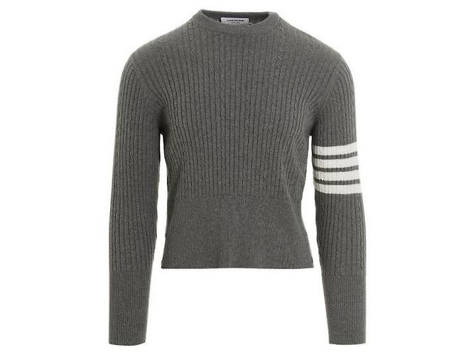 Thom Browne Malha de algodão canelada com tranças para bebé Bar Stripe - vista 2