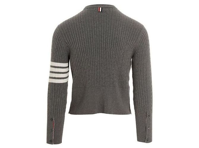 Thom Browne Malha de algodão canelada com tranças para bebé Bar Stripe - vista 3