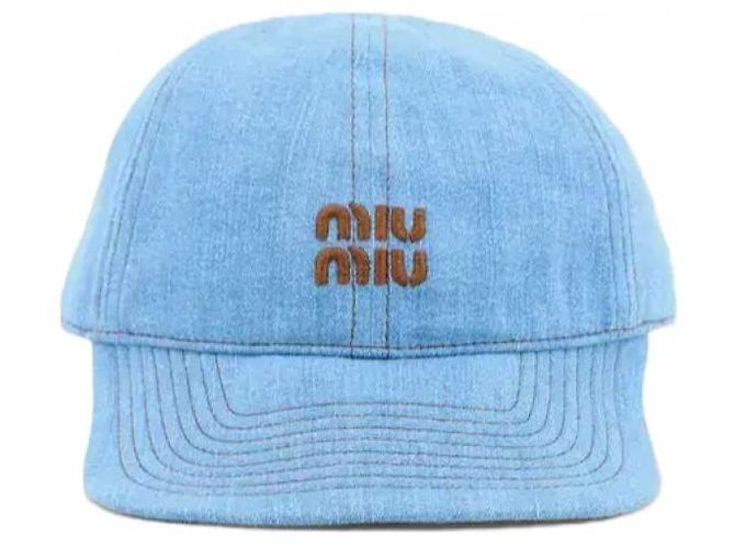 Miu Miu Denim Baseball Cap Blau - Ansicht 2