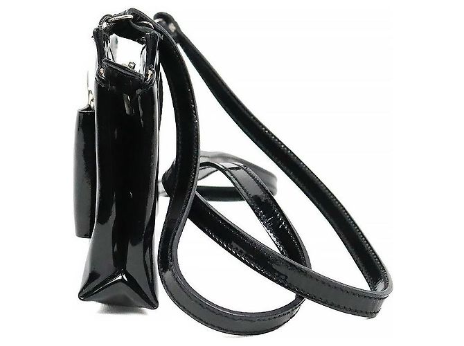 Salvatore Ferragamo Borsa a tracolla in vernice nera con fiocco - vista 2