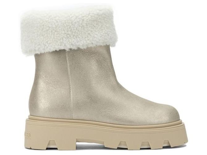 Moncler Aurea Mid Wildleder-Shearling-Stiefel - Ansicht 3