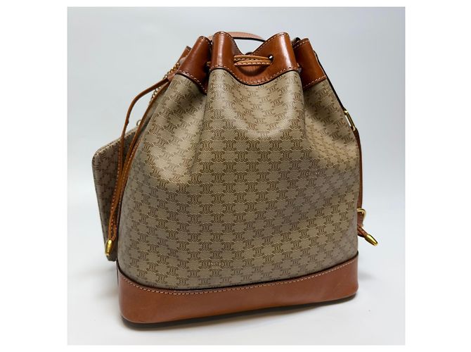 Céline Macadam Schultertasche mit Kordelzug Beige (Grad enthält Beutel) - Ansicht 11