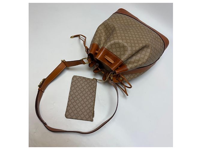 Céline Macadam Schultertasche mit Kordelzug Beige (Grad enthält Beutel) - Ansicht 14