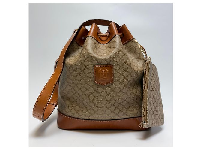 Céline Macadam Schultertasche mit Kordelzug Beige (Grad enthält Beutel) - Ansicht 2