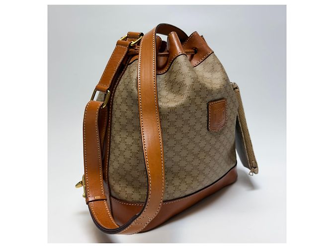 Céline Macadam Schultertasche mit Kordelzug Beige (Grad enthält Beutel) - Ansicht 5
