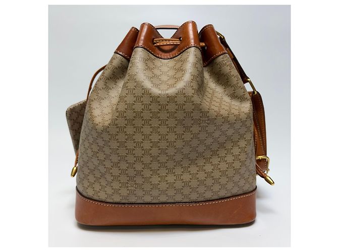 Céline Macadam Schultertasche mit Kordelzug Beige (Grad enthält Beutel) - Ansicht 9
