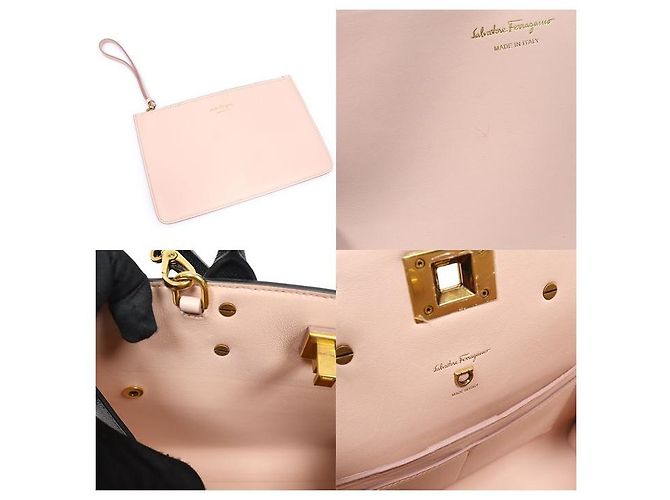 Salvatore Ferragamo Studio Box Bag Medium aus schwarzem Kalbsleder - Ansicht 7