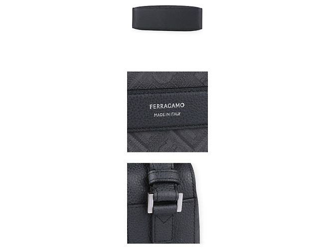 Salvatore Ferragamo Borsa a tracolla monogram logo Gancini da uomo - vista 4