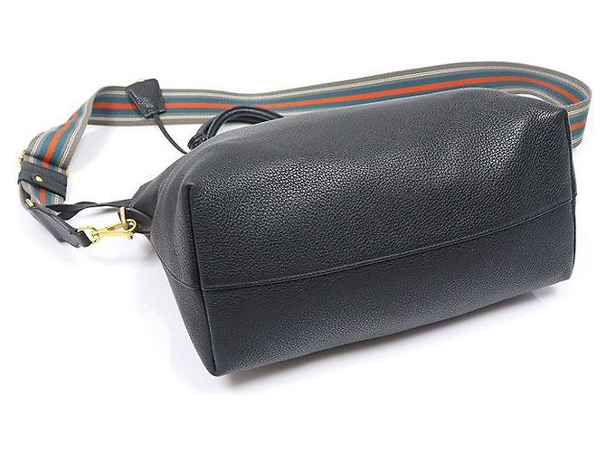 Prada Black Vitello Daino Lettering Logo - vista 4
