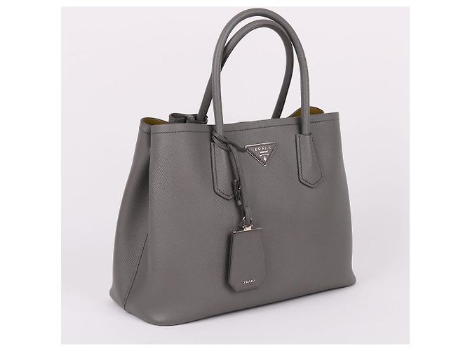 Prada Borsa Tote e a Tracolla Gray Dublè Silver - vista 5