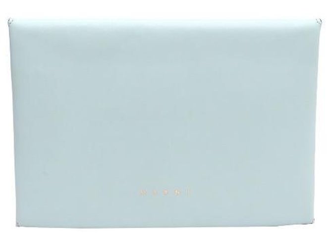 Clutch a Busta Marni in Pelle Verde Menta - vista 3