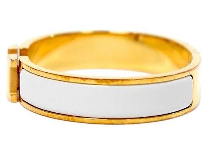 Pulsera Hermès Click H Blanca y Oro - vista 2