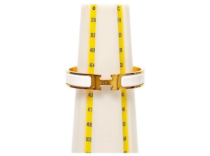 Pulsera Hermès Click H Blanca y Oro - vista 7