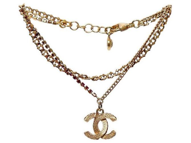 Bracciale a catena Chanel con zirconi oro - vista 2