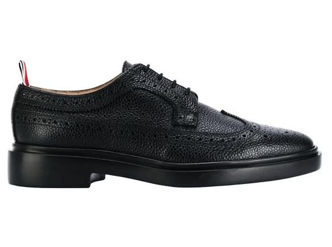 Thom Browne Scarpe Brogue Long Wing in pelle Pebble Grain - vista 2