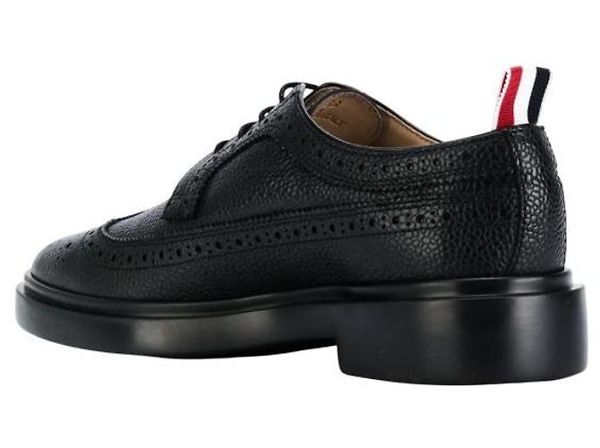 Thom Browne Scarpe Brogue Long Wing in pelle Pebble Grain - vista 4