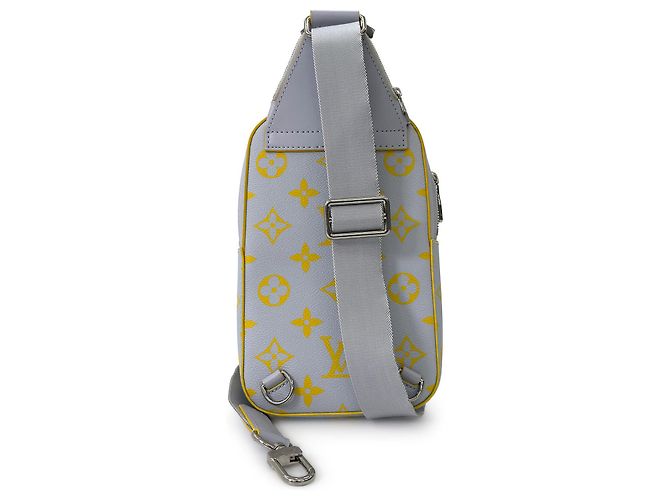 Louis Vuitton Borsa a tracolla slingback Avenue Monogram in pelle Grey Yellow - vista 4