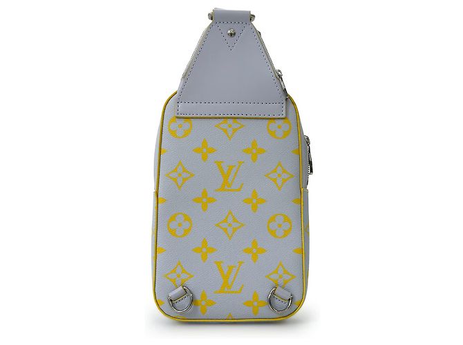 Louis Vuitton Borsa a tracolla slingback Avenue Monogram in pelle Grey Yellow - vista 5