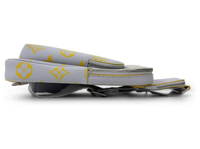 Louis Vuitton Borsa a tracolla slingback Avenue Monogram in pelle Grey Yellow - vista 6
