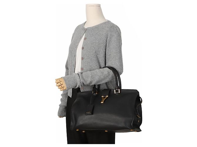 Autre Marque Neue Cabas Chyc Medium Ledertote Schwarz - Ansicht 14