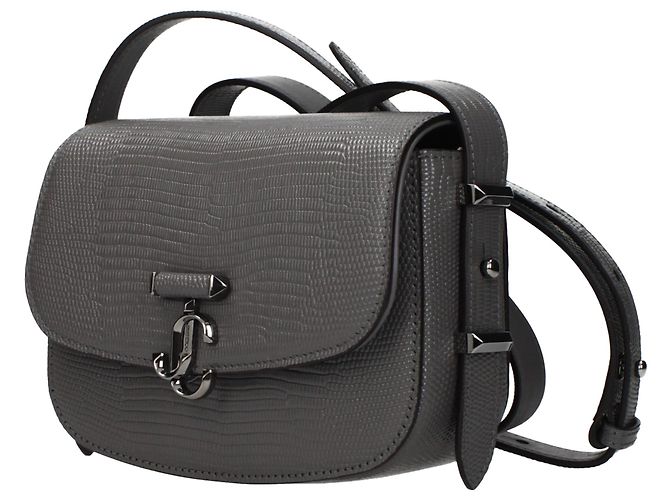 Jimmy Choo Borsa a tracolla in pelle grigia - vista 2