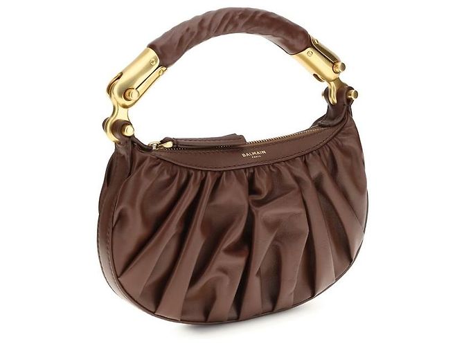 Balmain Borsa a tracolla Bos Taurus in pelle di vitello marrone - vista 2