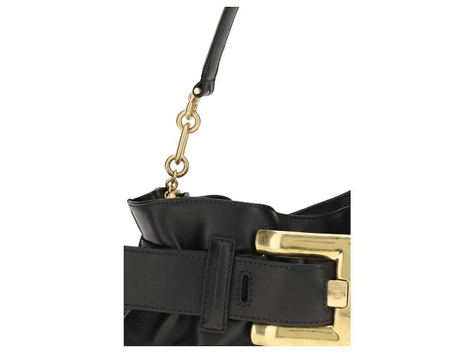 Balmain Borsa a tracolla Bos Taurus in pelle di vitello nera - vista 4