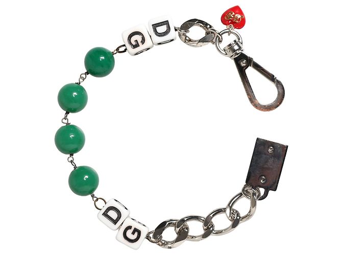 Dolce & Gabbana Silver Brass Chain Dice DG Logo EmbellishedCharm Bracelet - view 4
