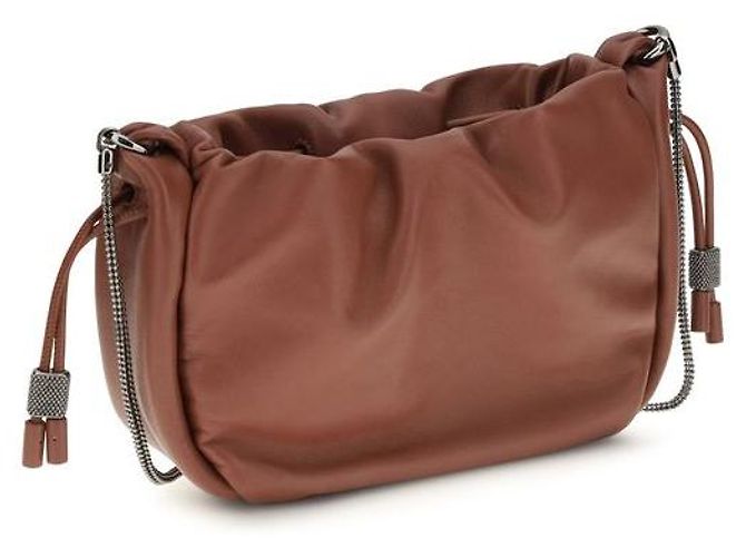 Brunello Cucinelli Borsa a tracolla Bos Taurus in pelle di vitello marrone - vista 3