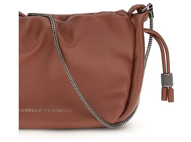Brunello Cucinelli Borsa a tracolla Bos Taurus in pelle di vitello marrone - vista 4