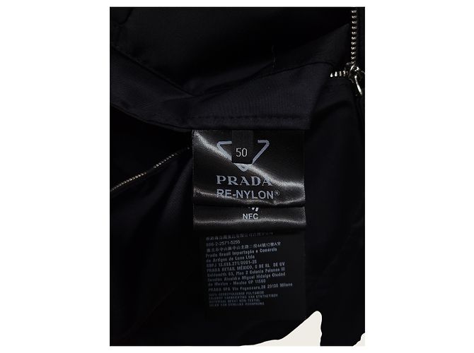 Prada Black Triangle Logo Re-Nylon Bomber Jacket - view 5