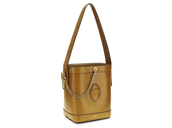 Versace Borsa bucket Bos Taurus in pelle di vitello marrone - vista 2