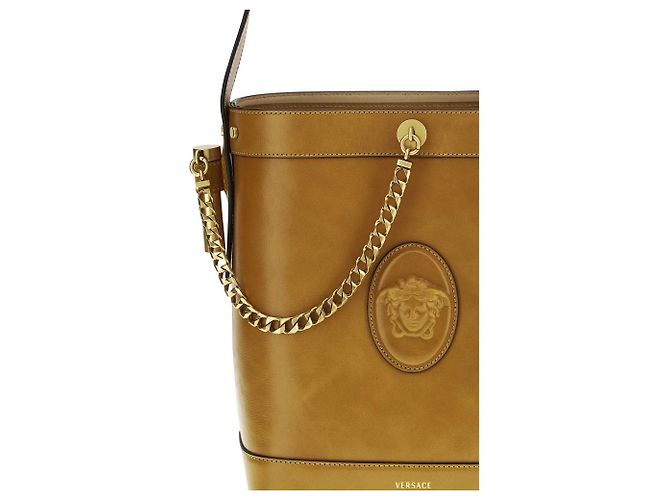 Versace Borsa bucket Bos Taurus in pelle di vitello marrone - vista 4