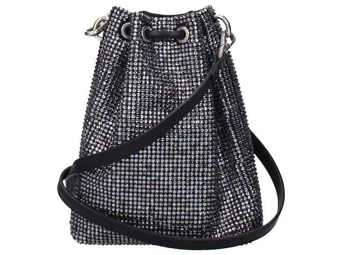 Jimmy Choo Borsa crossbody in raso nero - vista 3