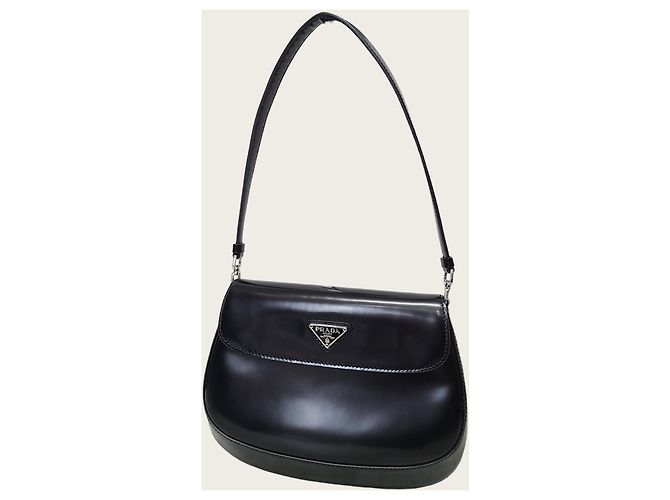Prada Borsa a tracolla con patta Cleo in pelle spazzolata nera - vista 2