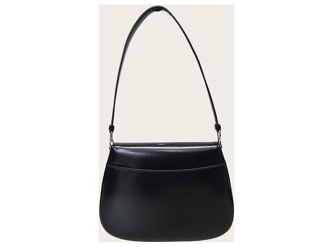 Prada Borsa a tracolla con patta Cleo in pelle spazzolata nera - vista 5